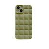 Étui de téléphone à carreaux de couleur unie vert olive