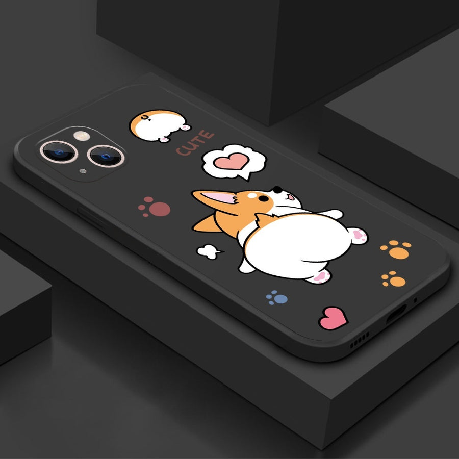Corgi Cartoon Silicone Soft Cover Phone Case