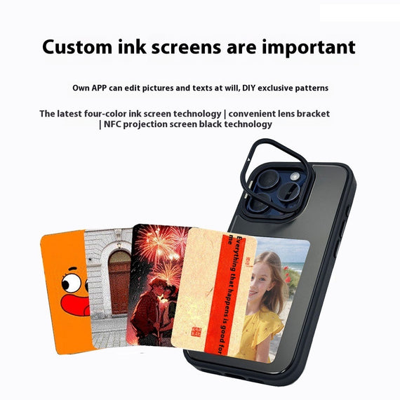 Écran de projection NFC, support d'écran E-ink quatre couleurs, étui de téléphone