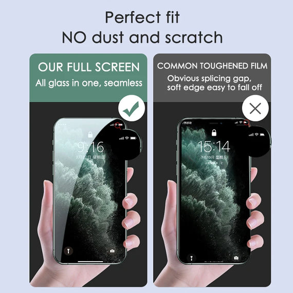 Full Cover Protective Glass On For iPhone 11 12 Pro XS Max X XR Screen Protector On For iPhone 7 8 6 Plus SE 2020 11 12 Glass