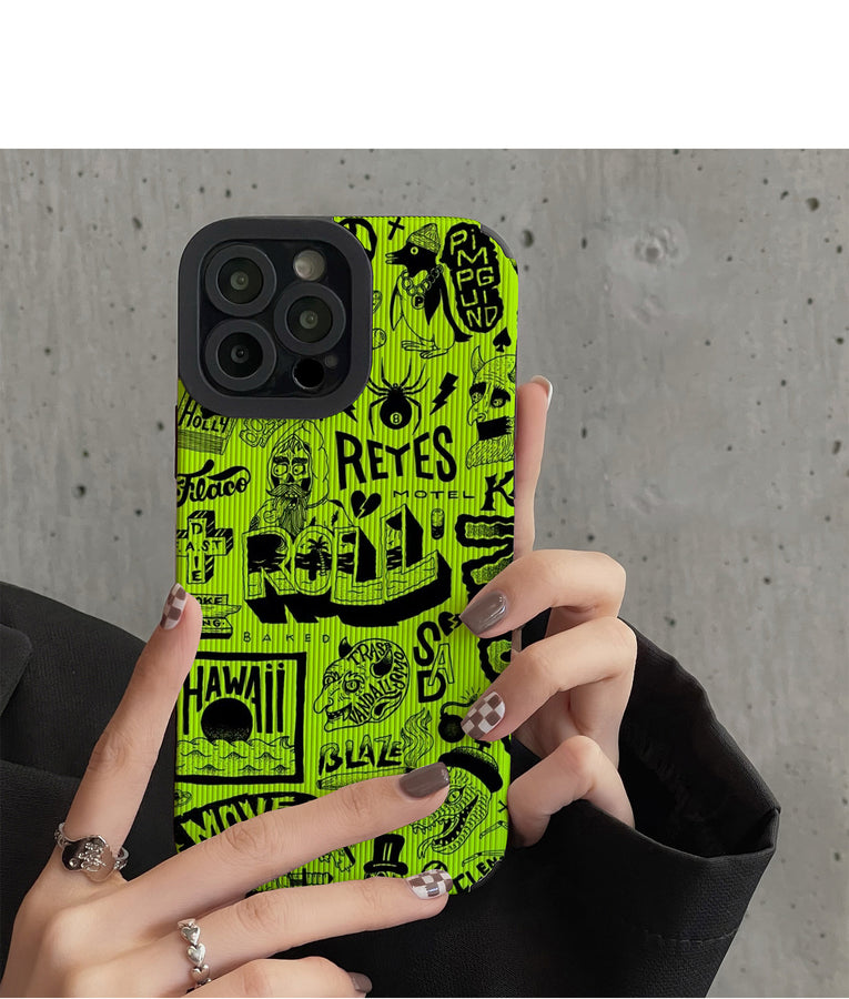 European And American Wave Brand Graffiti English Cartoon Phone Case