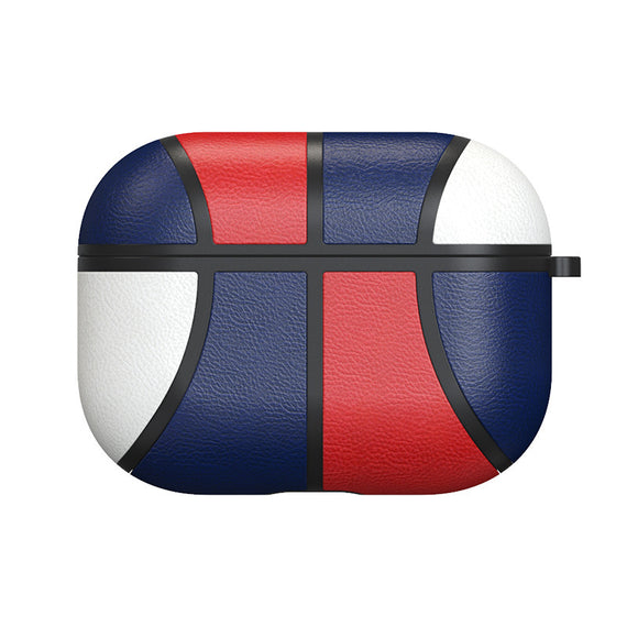 Compatible with Apple, Compatible with Apple , Applicable To Apple Airpods Pro Protective Sleeve NBA Basketball Headset Protective Shell Handmade Leather Anti-fall Protection