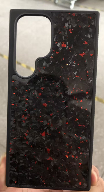 Coque de téléphone en fibre de carbone et silicone