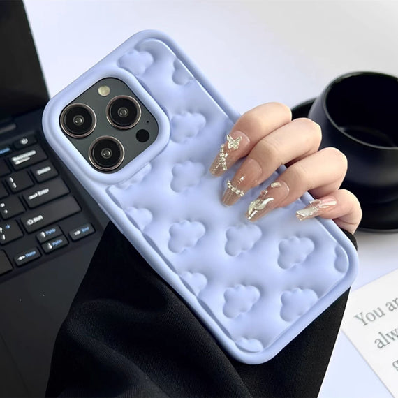 Étui de téléphone en forme de nuage tridimensionnel avec huile pour les mains