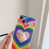 Coque de téléphone en silicone effet miroir arc-en-ciel