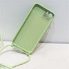Simple Solid Color Messenger Lanyard Liquid Silicone Fine Hole Mobile Phone Case