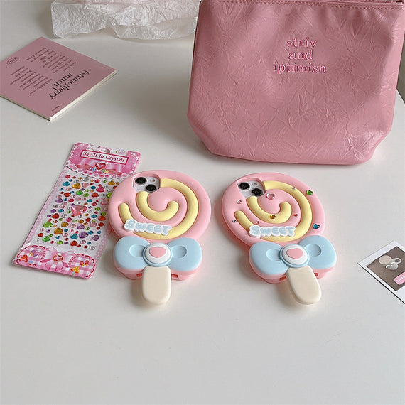 Coque de protection en silicone pour téléphone, motif sucette mignonne