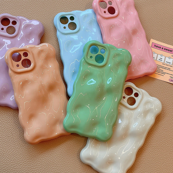 Nouvelle coque de téléphone à motif météorite irrégulier, couleur unie