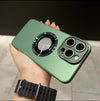 Coque de téléphone givrée avec monture en métal