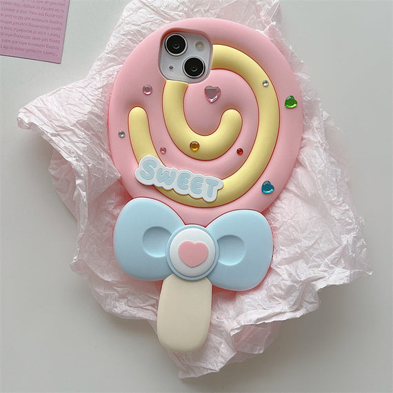 Coque de protection en silicone pour téléphone, motif sucette mignonne