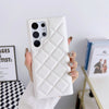 Étui de protection en cuir à carreaux et diamants pour téléphone