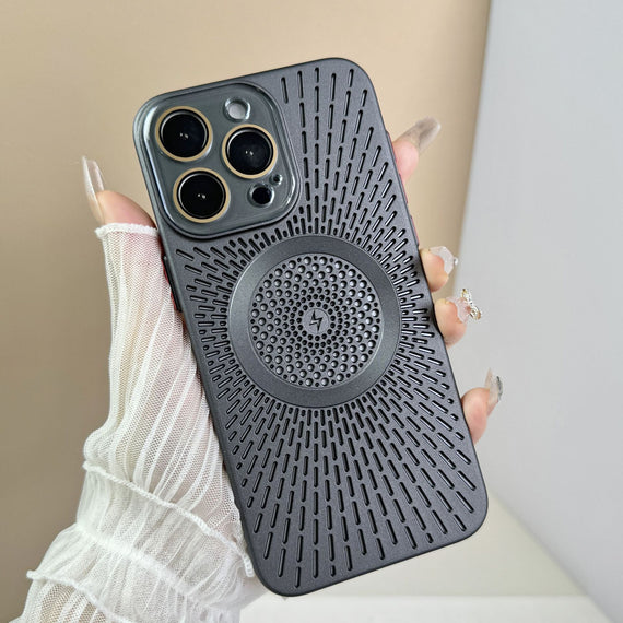 Coque de téléphone respirante, dissipation thermique, réseau, chargement magnétique, sensation de peau, housse de protection