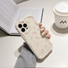 Étui transparent à motif crème de marque tendance pour téléphone 15 pouces, motif fleurs