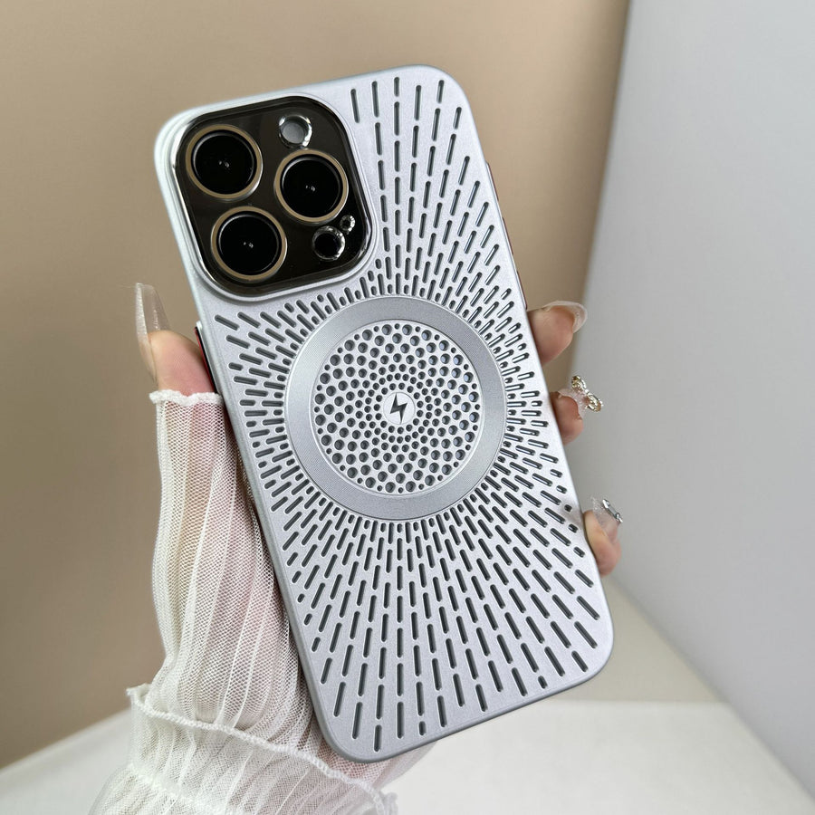 Coque de téléphone respirante, dissipation thermique, réseau, chargement magnétique, sensation de peau, housse de protection