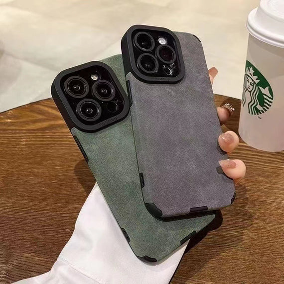 Étui de téléphone résistant aux chutes en daim de style coréen
