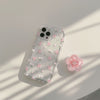 Crushed Flower Flowing Sand Stand Phone Case Transparent