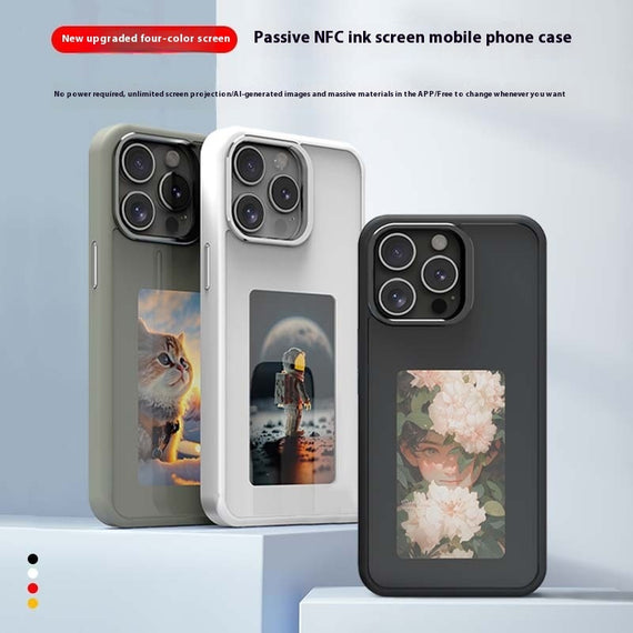 Écran de projection NFC, support d'écran E-ink quatre couleurs, étui de téléphone