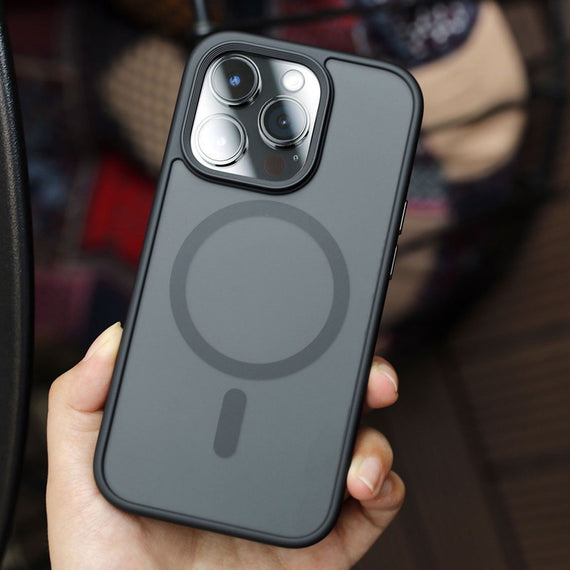 Coque de téléphone magnétique givrée avec protection contre les chutes