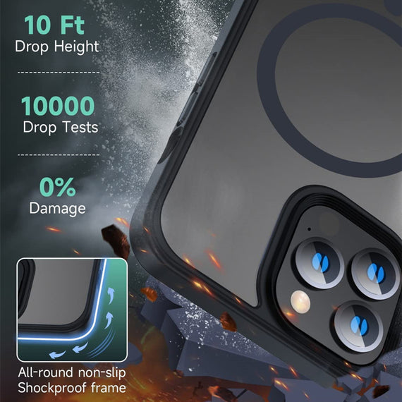 Coque de téléphone magnétique givrée avec protection contre les chutes