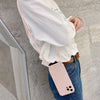 Simple Solid Color Messenger Lanyard Liquid Silicone Fine Hole Mobile Phone Case