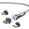 Twitch 540 Degree Rotating Single Needle Magnetic Data Cable One For Three Android Type-C Charging Cable Three In One