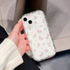 Étui transparent à motif crème de marque tendance pour téléphone 15 pouces, motif fleurs
