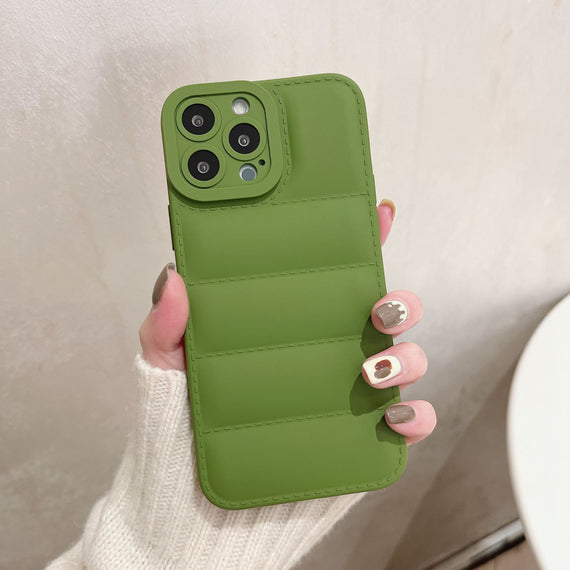 Étui de téléphone tendance en duvet de couleur unie