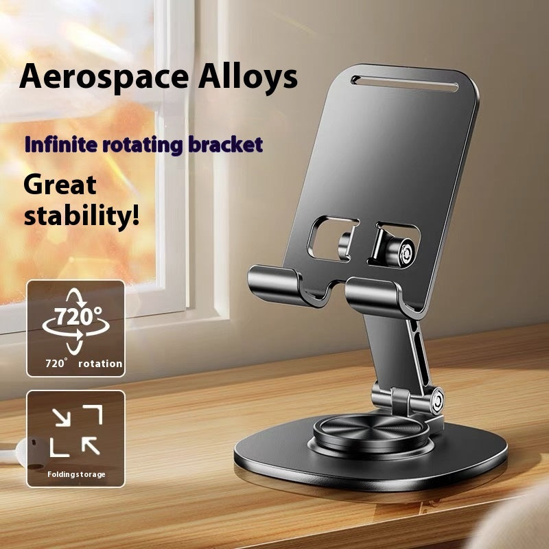 Support de téléphone portable en alliage d'aluminium, pliable et rotatif