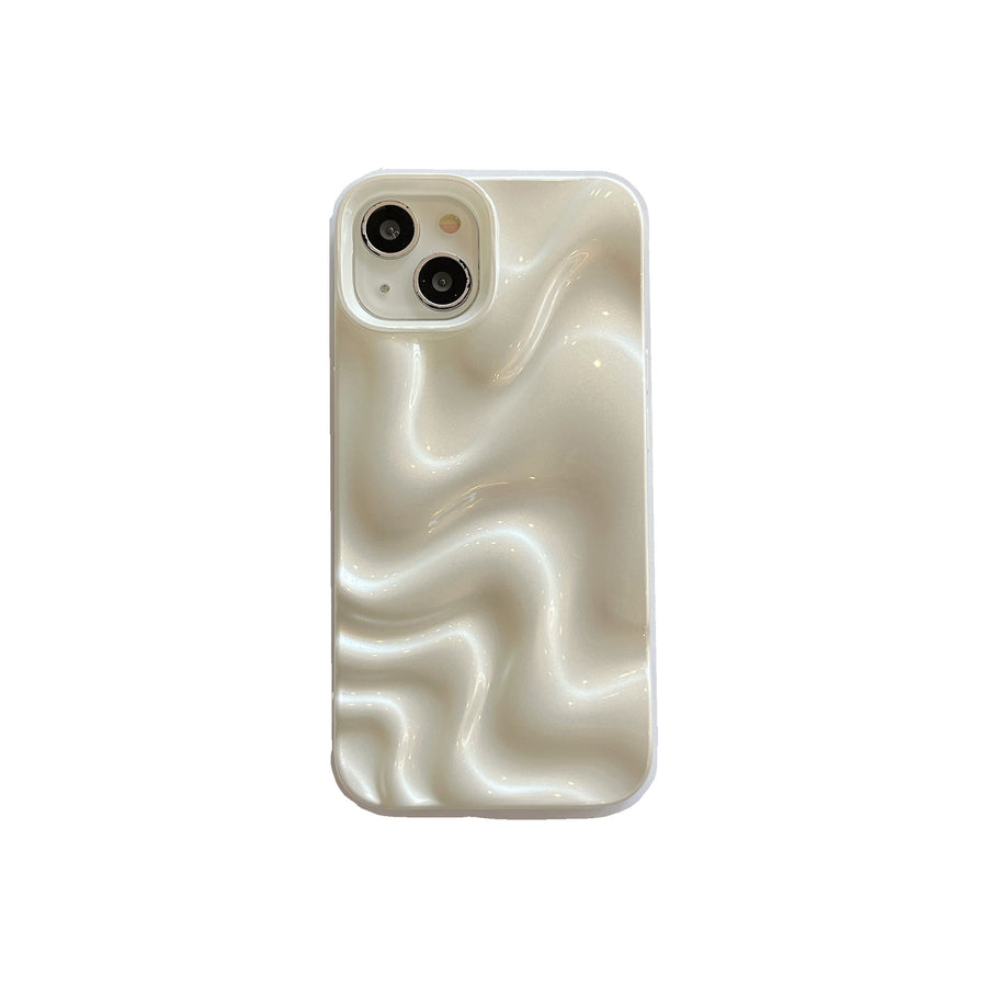 Coque de téléphone plissée tridimensionnelle à effet ondulé