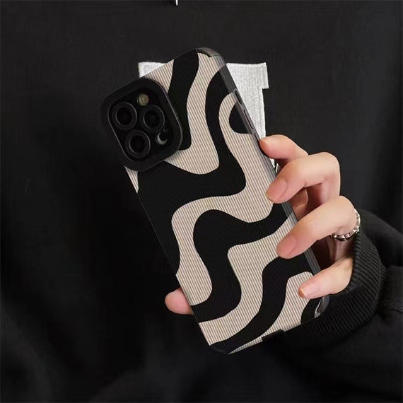 Étui de protection minimaliste à rayures zébrées pour téléphone